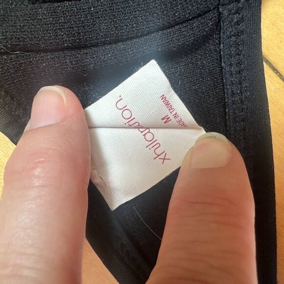 XHILARATION Size Medium Push Up Black Strappy Bikini Swimsuit Top - Picture 6 of 6